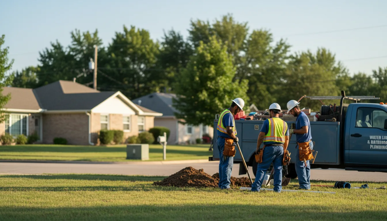 Residential water line and bathroom plumbing service in Plevna, KS